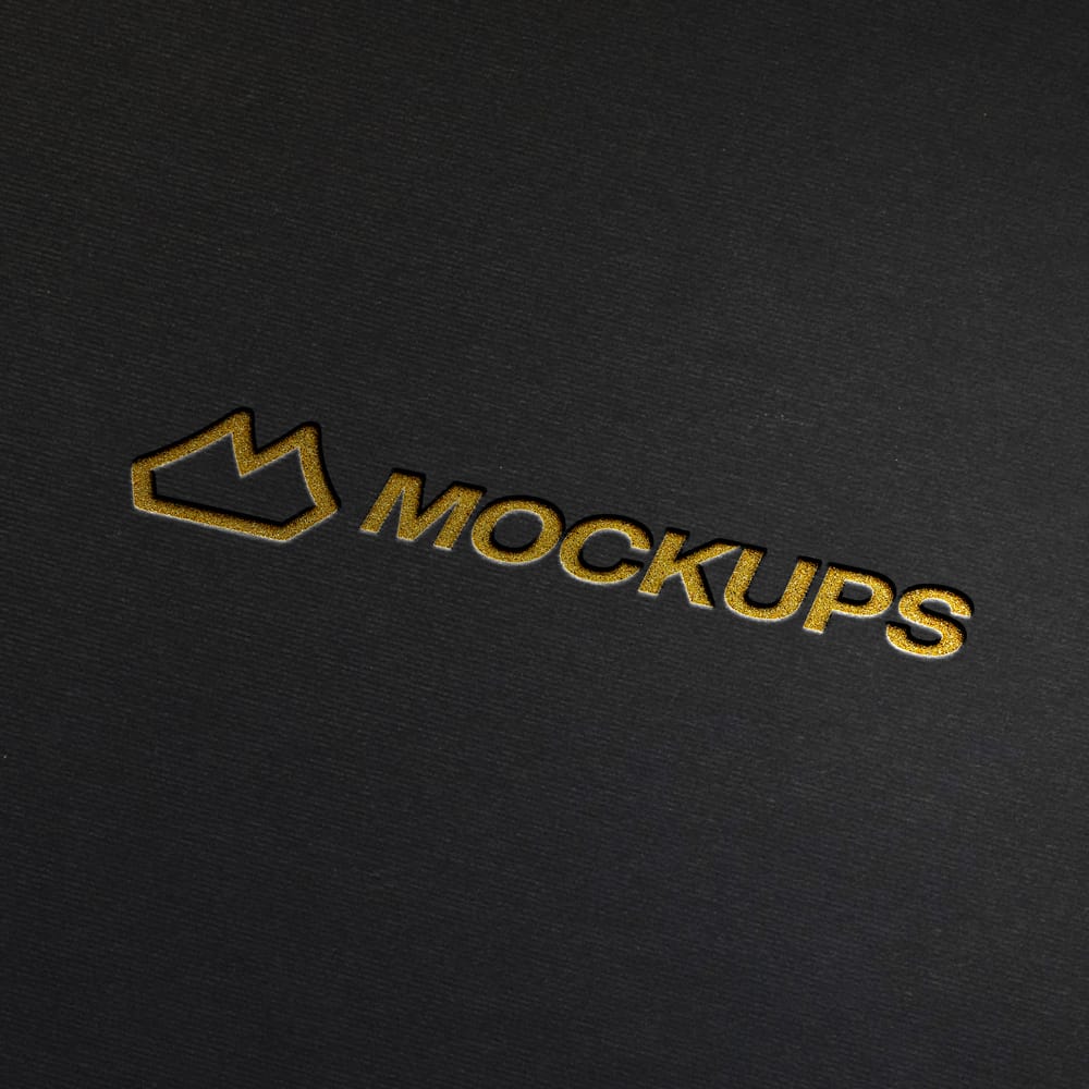 Free Gold on Black Logo Mockups PSD