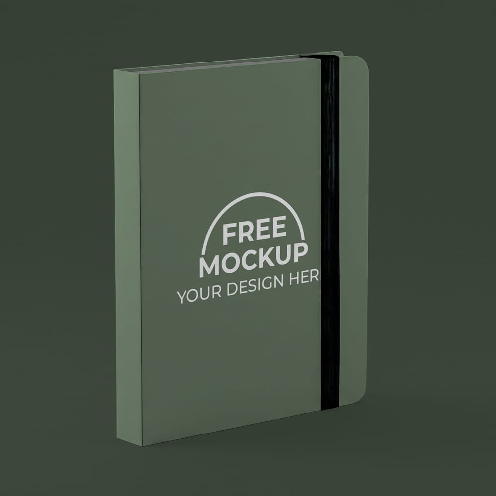 Free Hardbound Notebook Mockup PSD