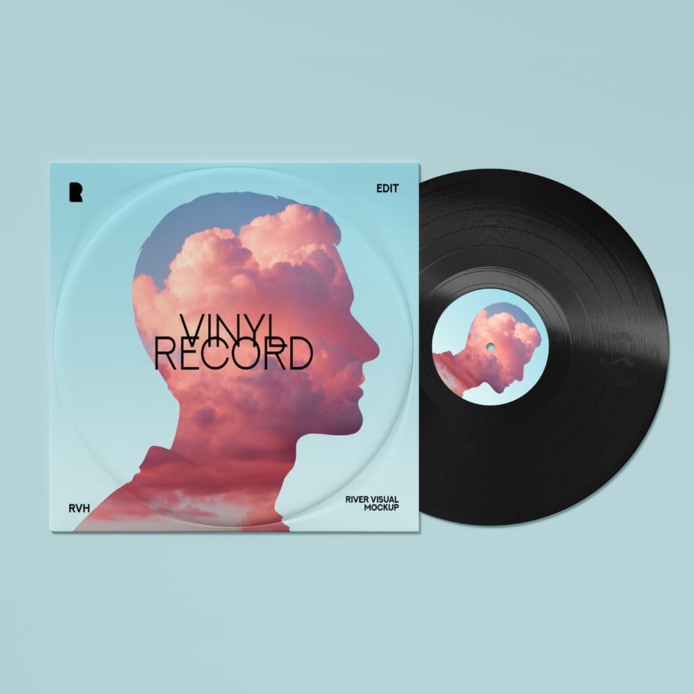 Free High-Quality Vinyl Record Mockup PSD