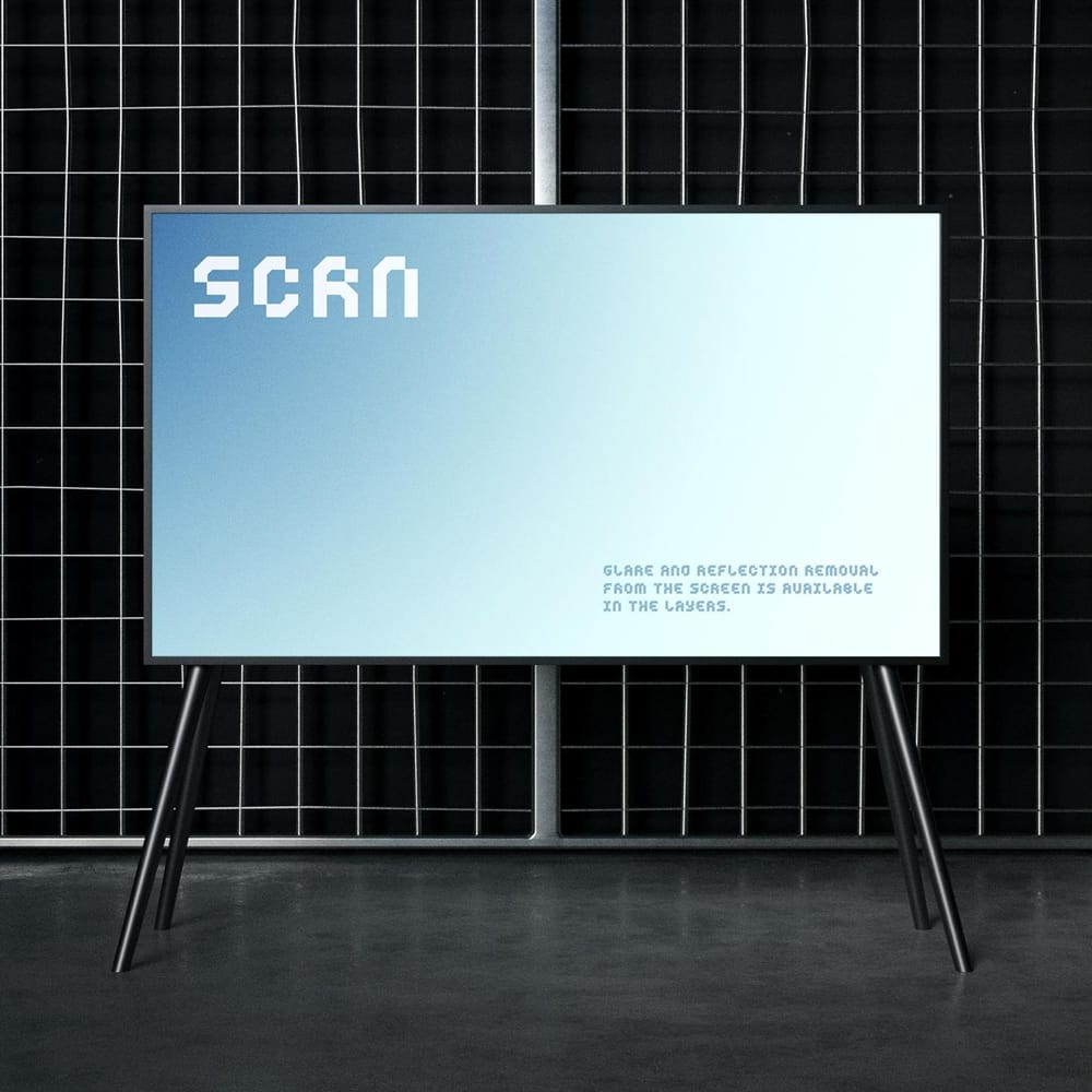 Free Industrial TV Screen Mockup PSD