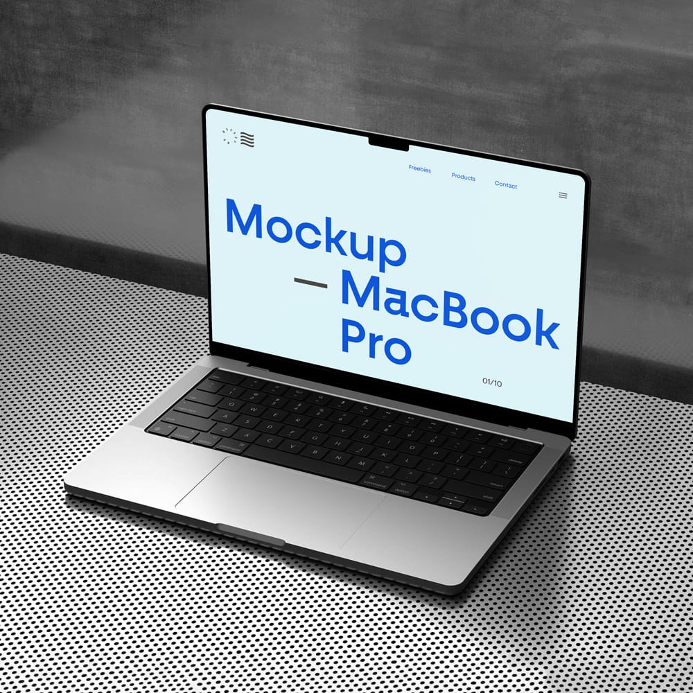 Free Lying MacBook Pro Mockup PSD