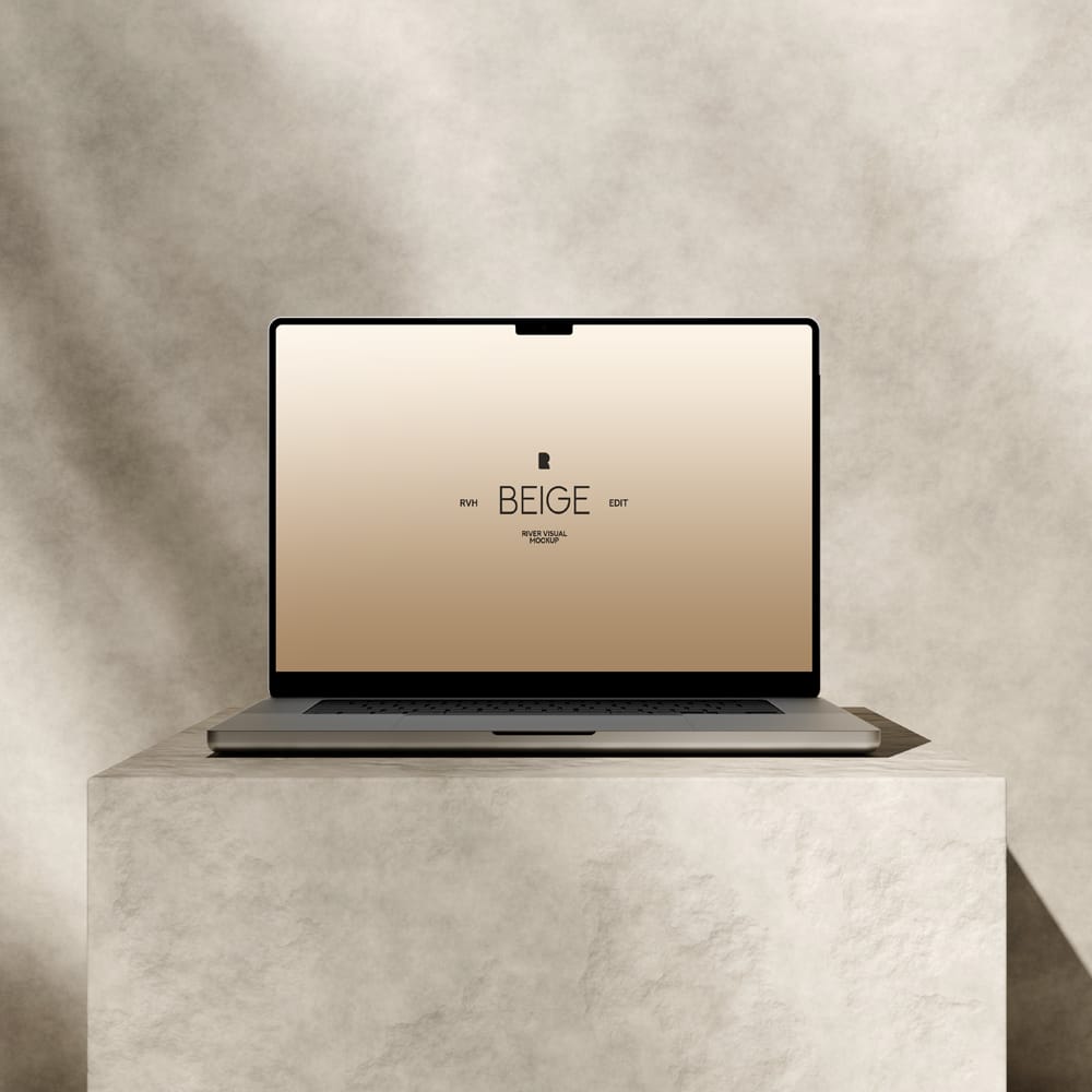 Free Macbook Pro 16 Beige Series Mockup PSD