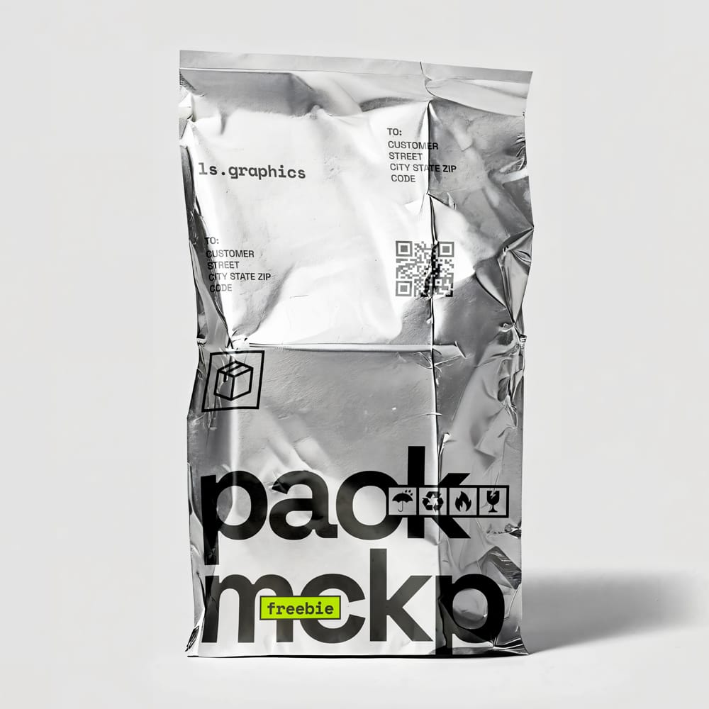 Free Metallic Package Mockup Template PSD