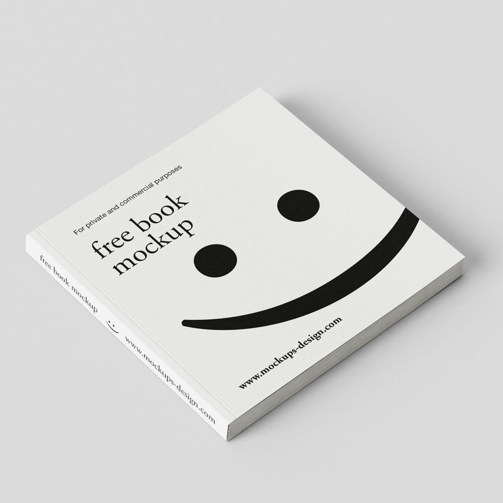 Free Minimal Square Book Mockup PSD