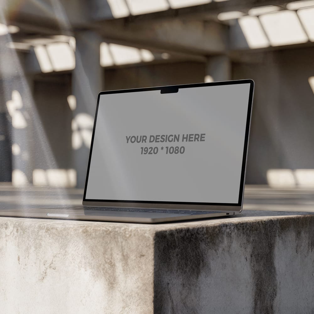 Free Minimalist Laptop Mockup Template PSD