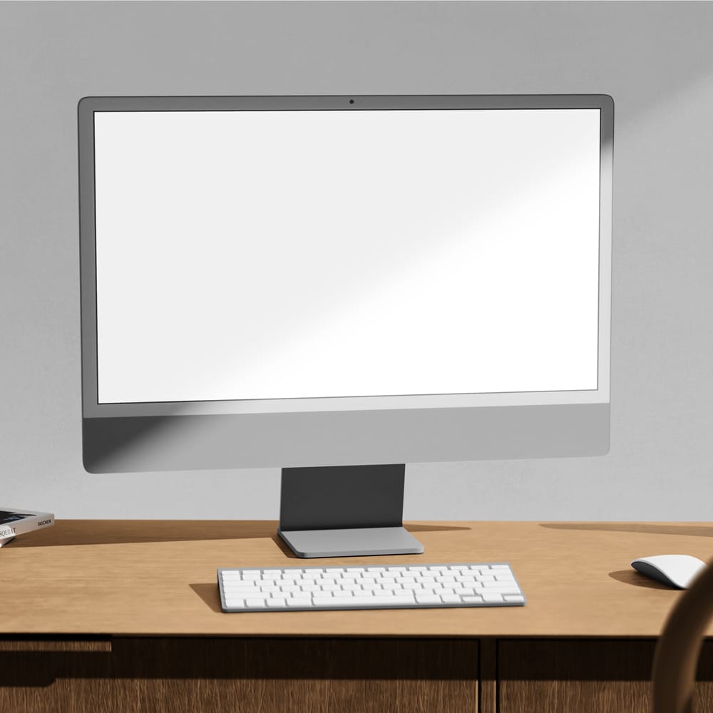 Free Minimalist iMac Mockup Template PSD