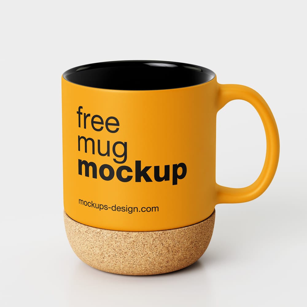 Free Modern Cork-base Mug Mockup PSD