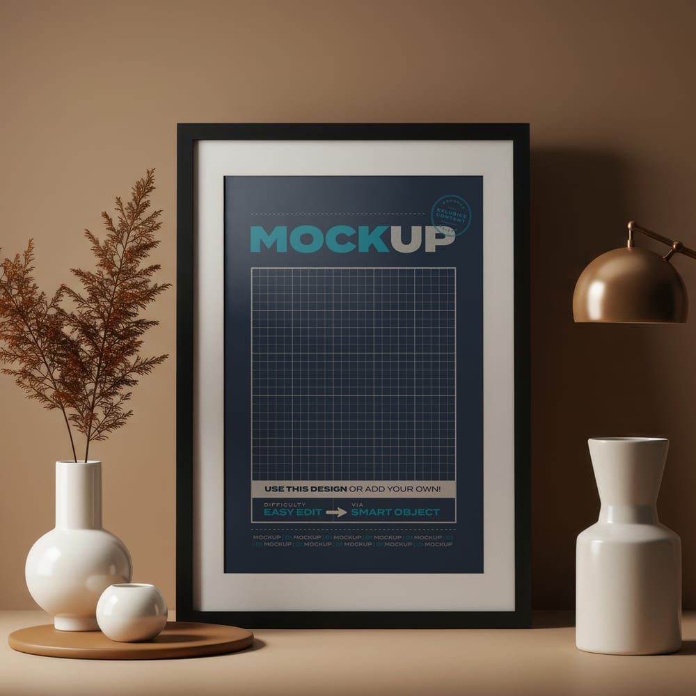 Free Modern Elegant Poster Frame Mockup PSD
