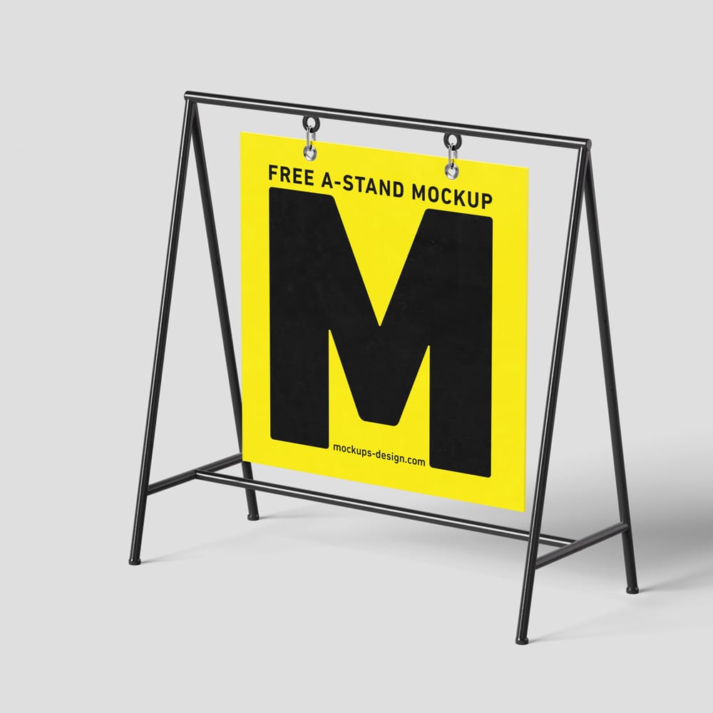 Free Modern Hanging A-stand Mockup PSD