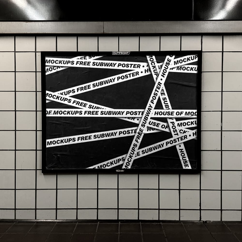 Free NY Subway 4x3 Ad Mockup PSD