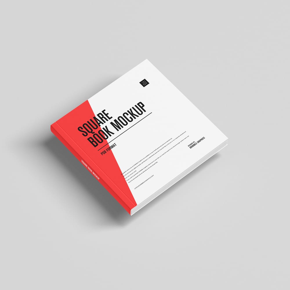 Free Photorealistic Square Book Mockup PSD