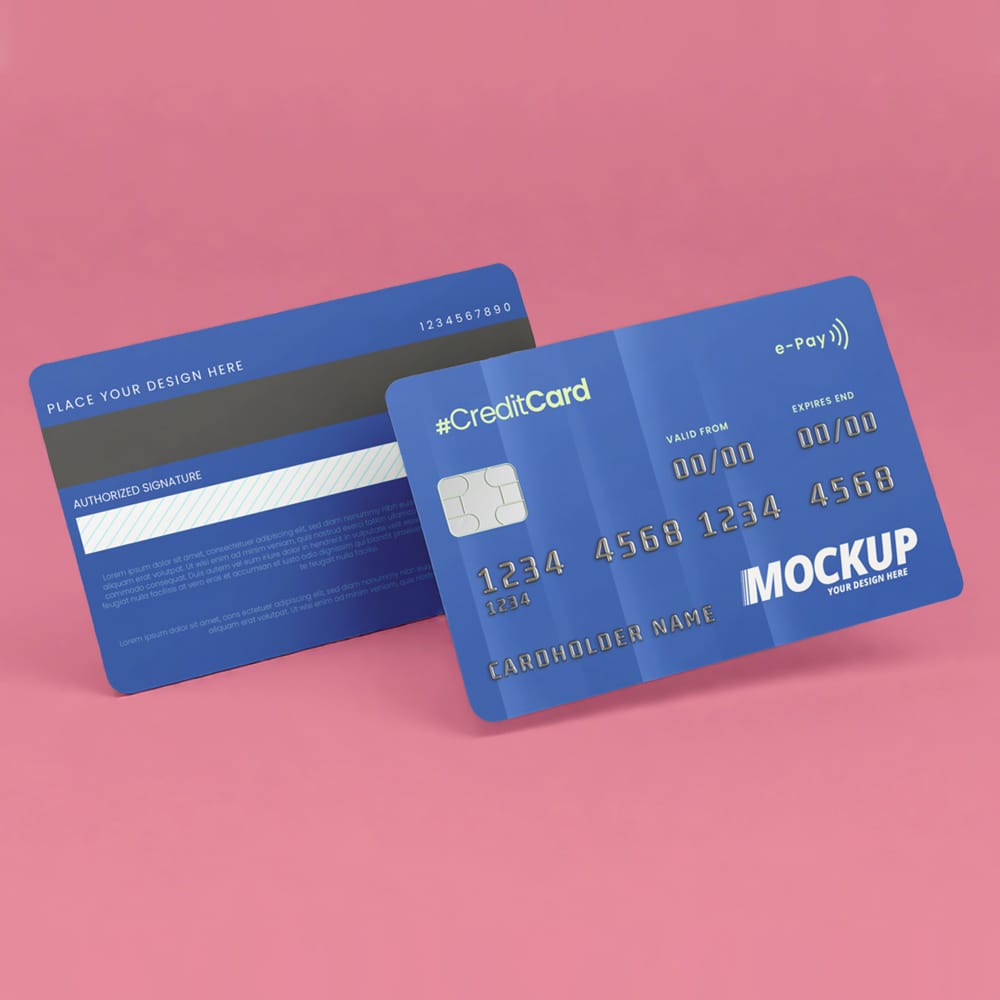 Free Realistic Credit Card Mockups PSD