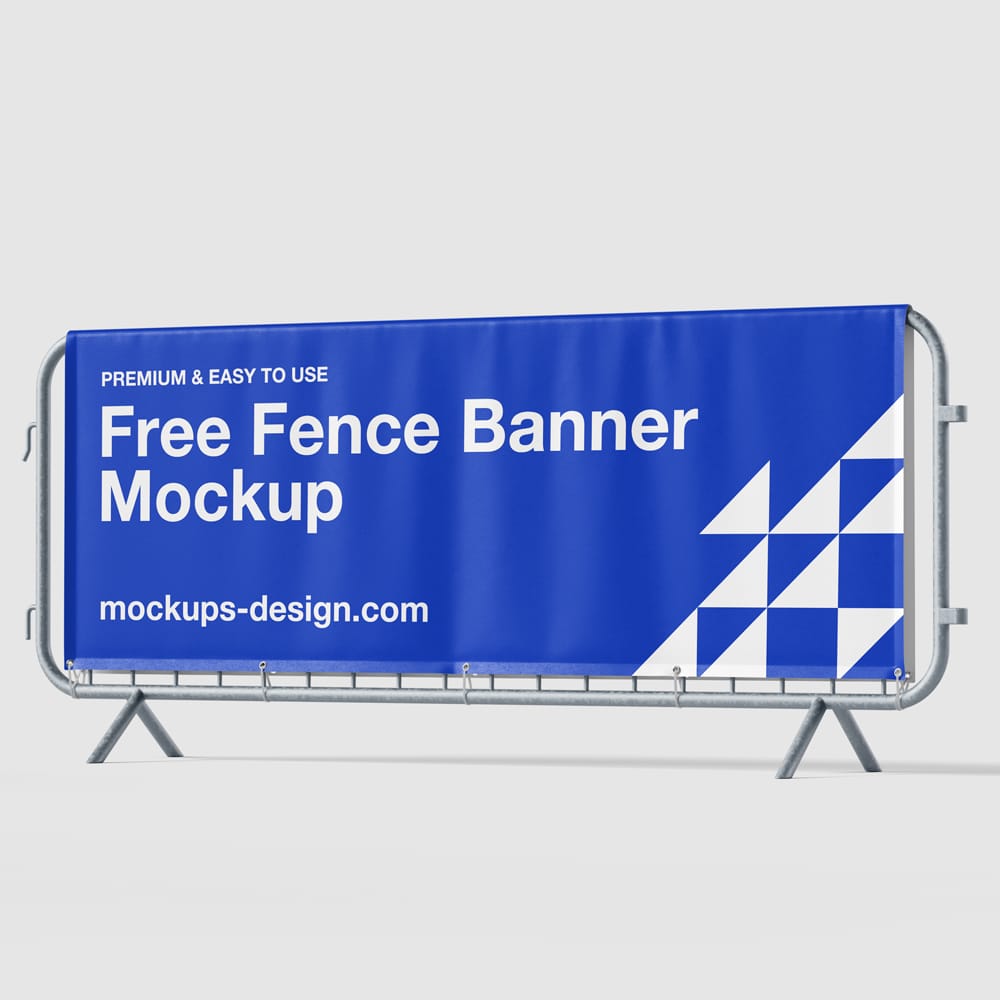 Free Realistic Fence Banner Mockup PSD