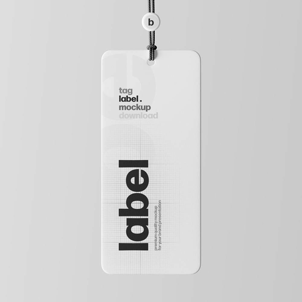 Free Realistic Label Tag Mockup Template PSD