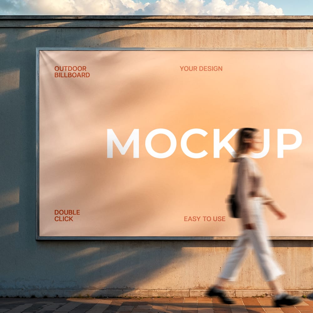 Free Realistic Outdoor Billboard Mockup Template PSD