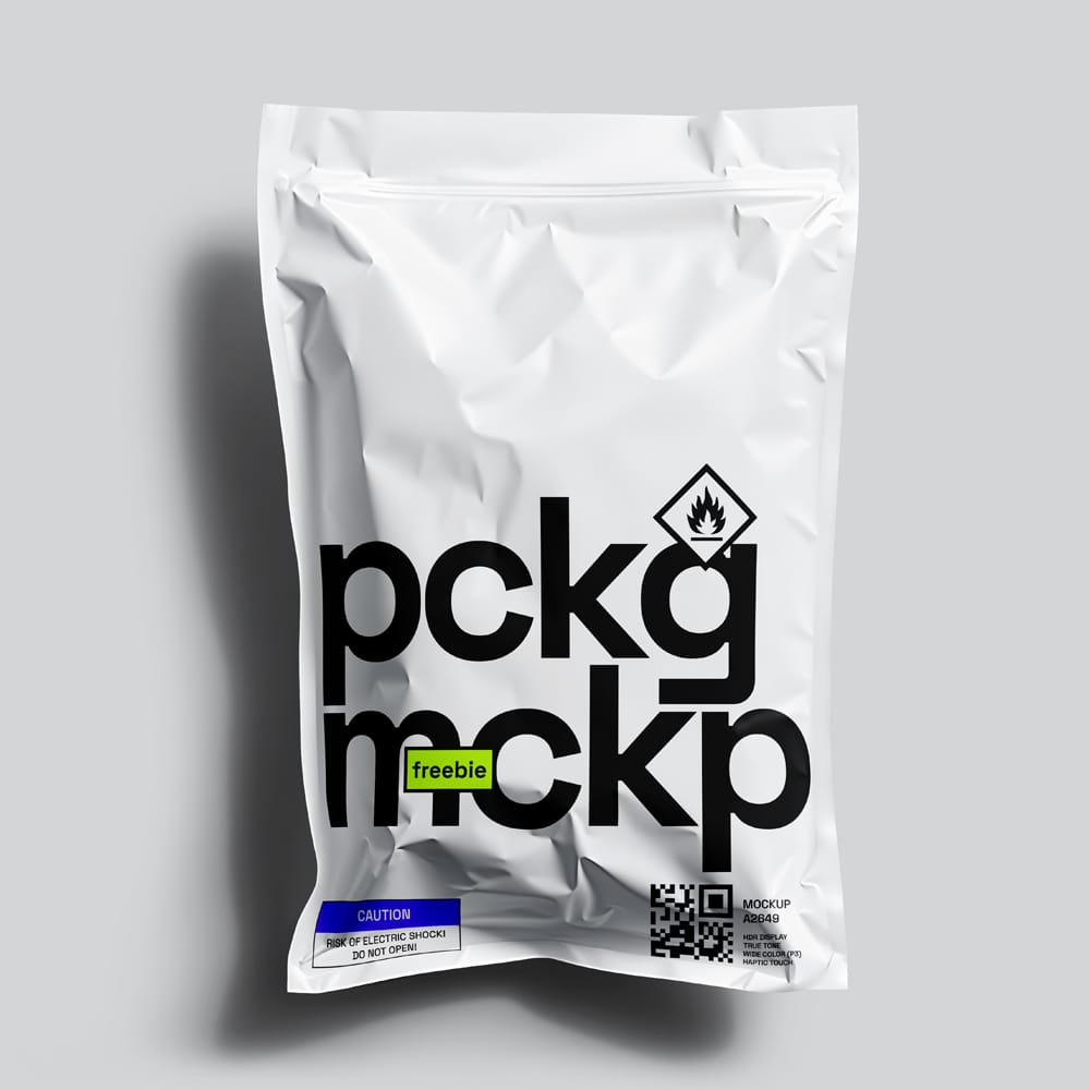 Free Realistic Plastic Pouch Mockup PSD