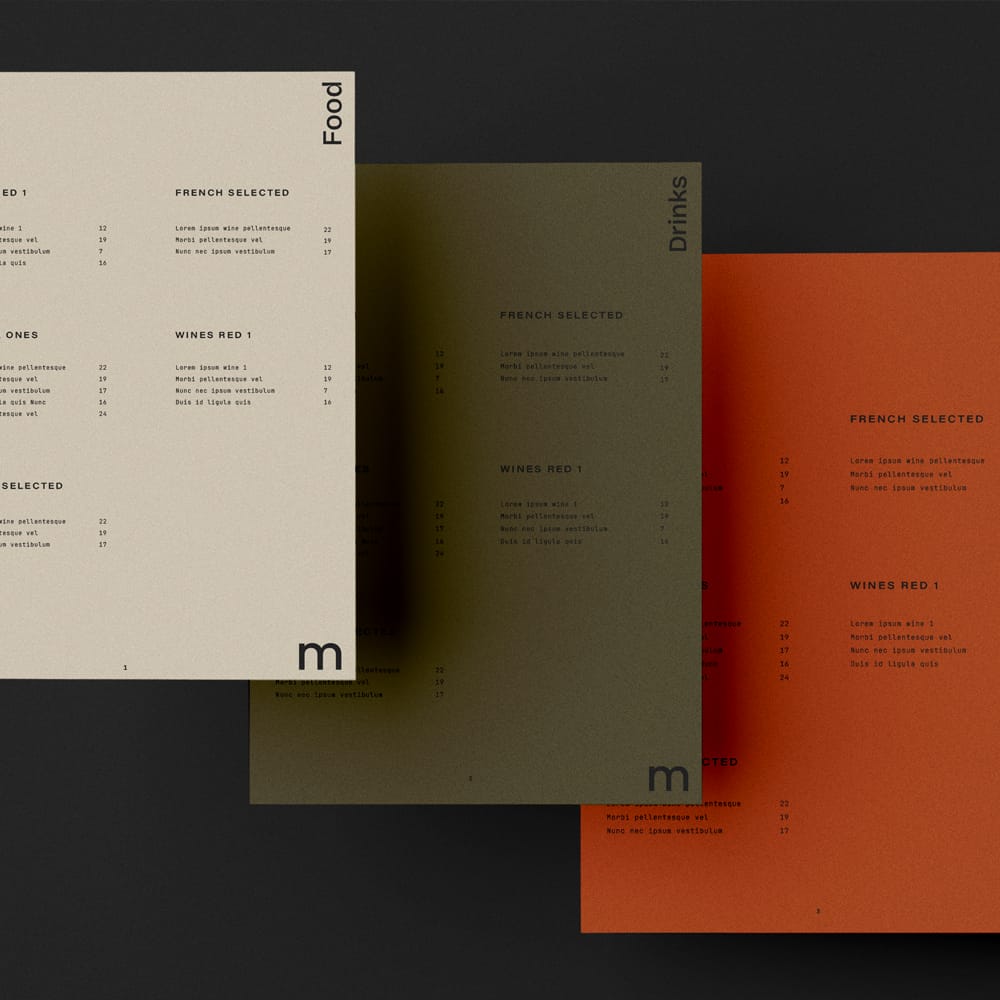 Free Restaurant Menu Mockups Trio PSD