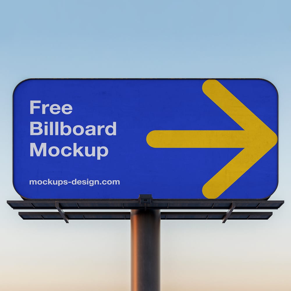 Free Rounded Billboard Mockup PSD