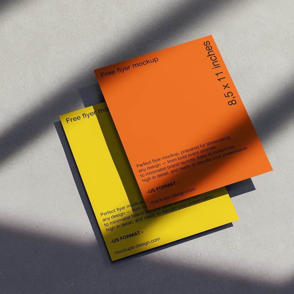 Free Shadowed US Flyer Mockup PSD