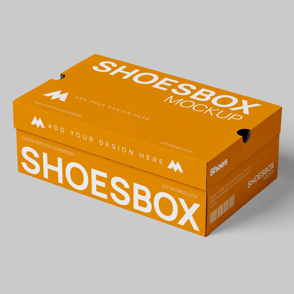 Free Shoes Box Mockup PSD