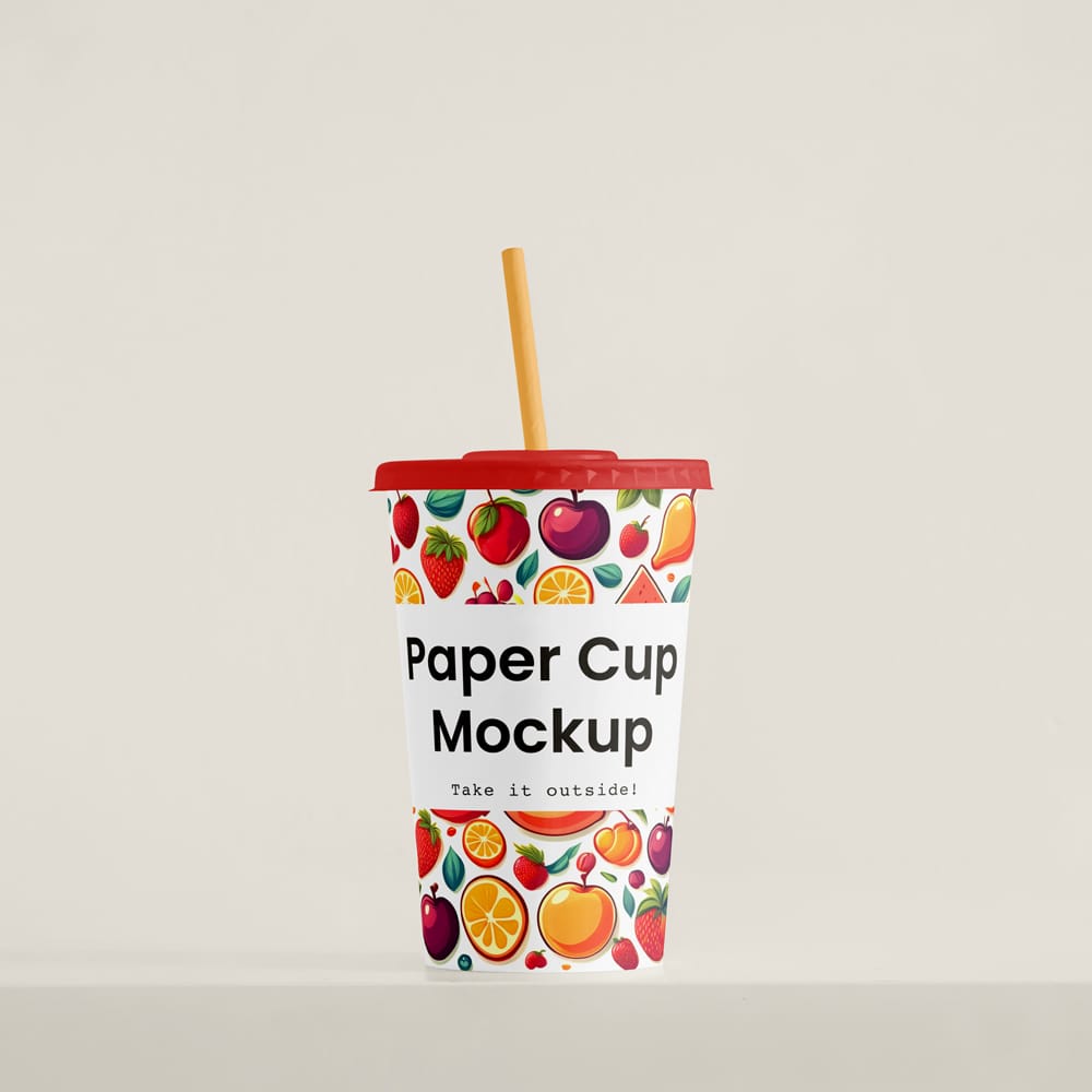 Free Soft Drink Paper Cup Mockup PSD