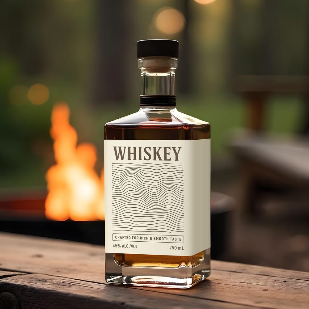 Free Square Glass Bottle Whisky Mockup PSD