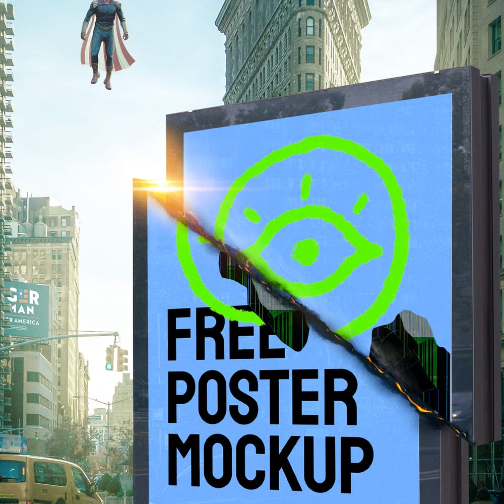 Free Street Art Poster Mockup PSD