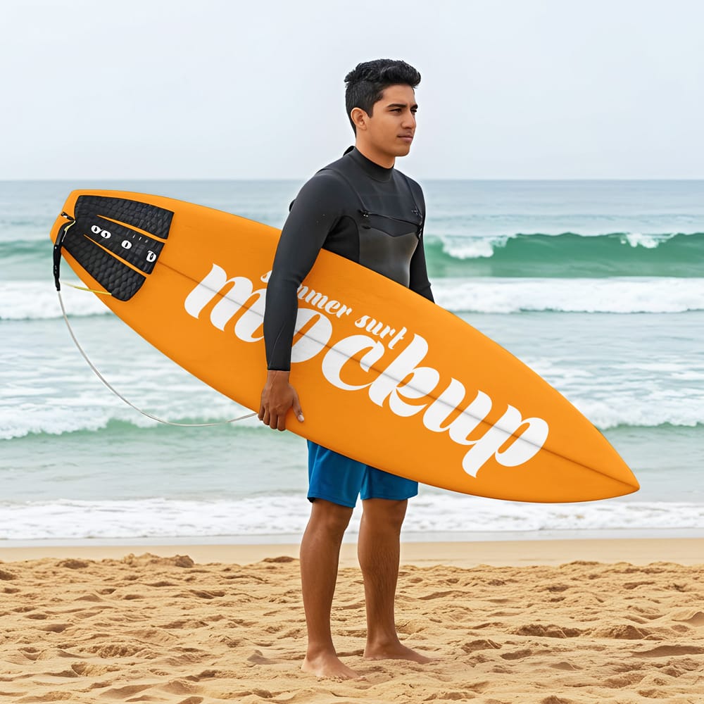 Free Summer Surf Mockup PSD