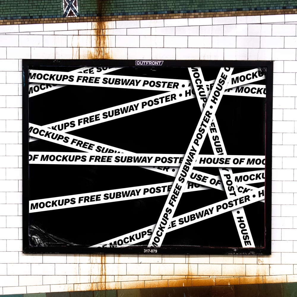 Free Urban Grit 4x3 Subway Poster Mockup PSD