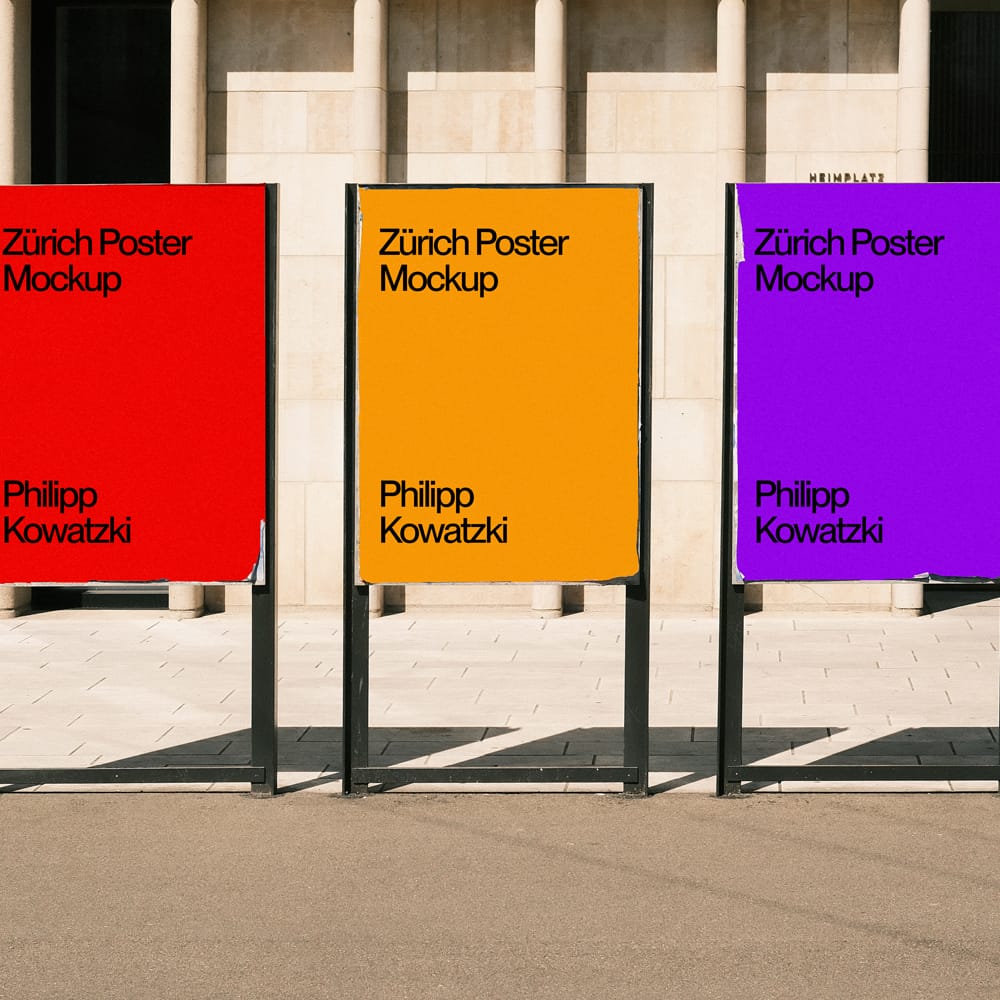 Free Urban Zürich City Poster Mockup PSD