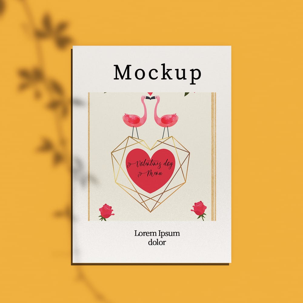 Free Valentines Day Flyer Mockup PSD