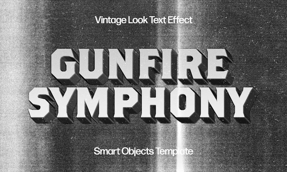 Free Vintage Old Film Text Effect PSD