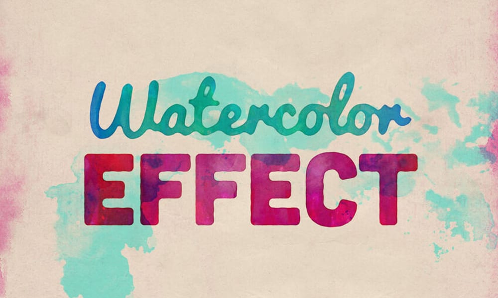 Free Watercolor Text Effect PSD
