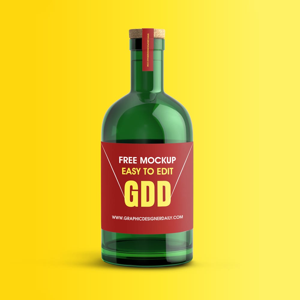Free Whiskey Bottle Mockup PSD