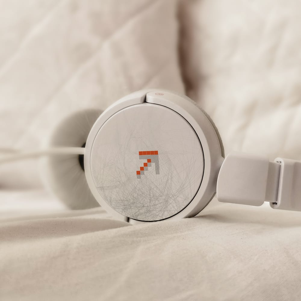 Free White Headphone Mockup PSD