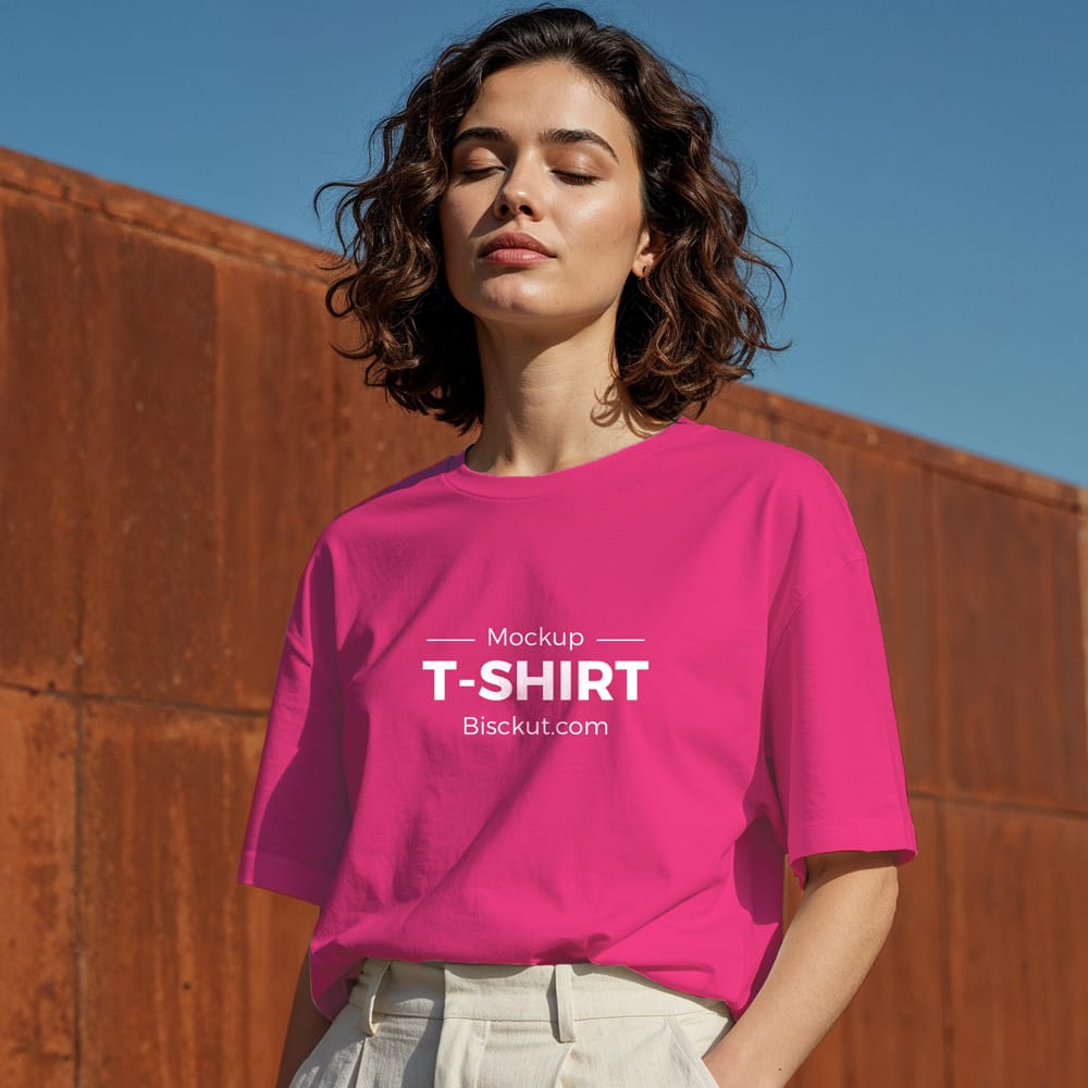 Free Women's T-Shirt Mockup PSD
