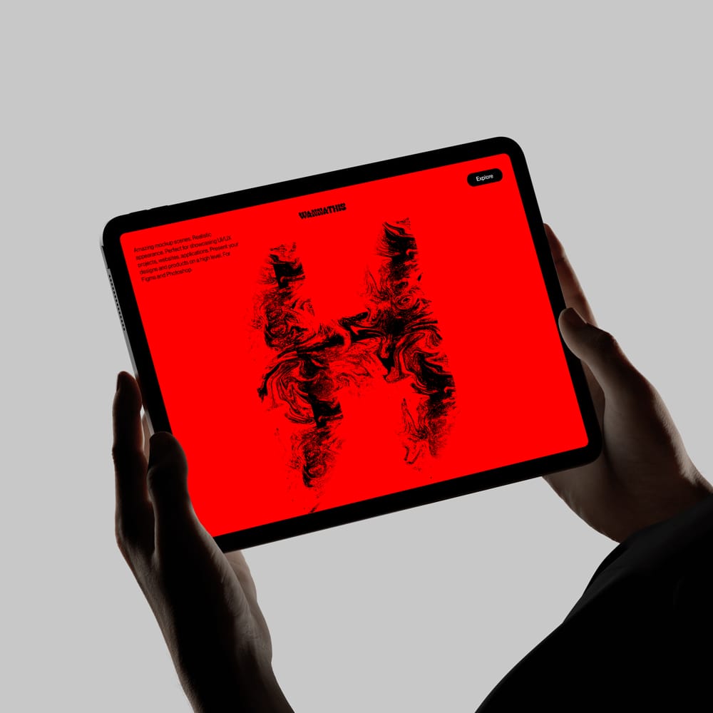 Free iPad in Hands Mockup PSD