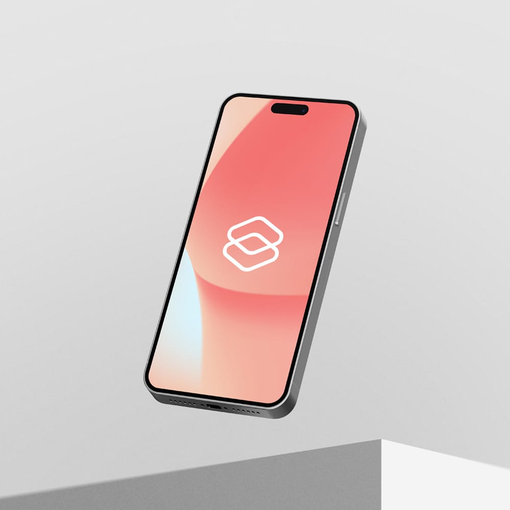 Free iPhone 16 Pro Mockup Tilted Side View PSD