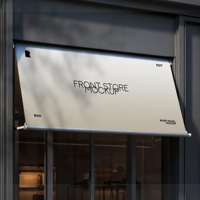 Front Store Mockup Template PSD