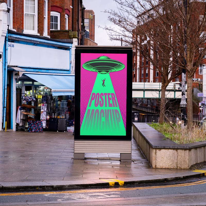 Front View Citylight Mockup PSD