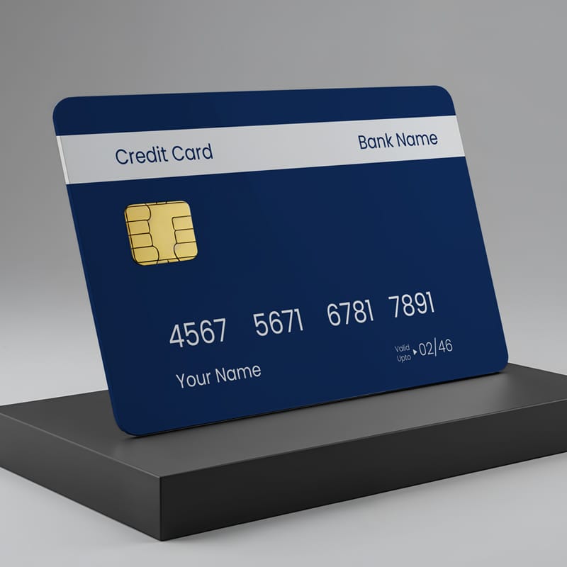 Front View Credit Card Mockup PSD