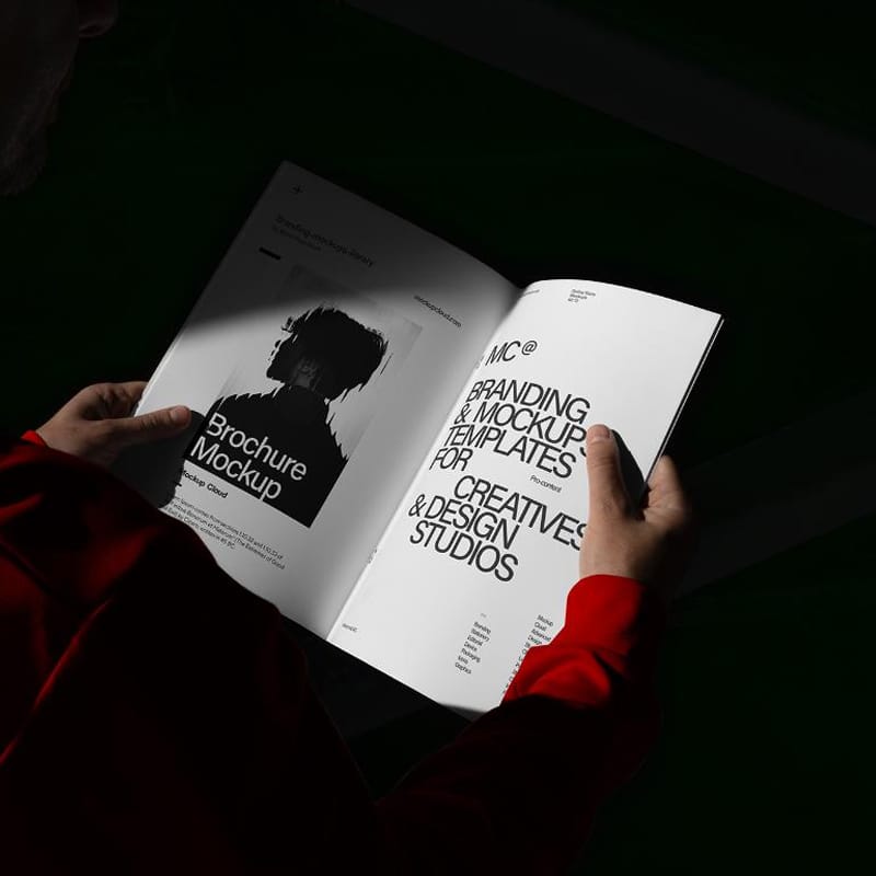 Hand Held Brochure Mockup PSD