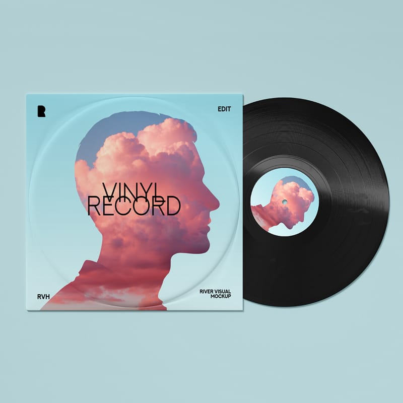 High-Quality Vinyl Record Mockup PSD