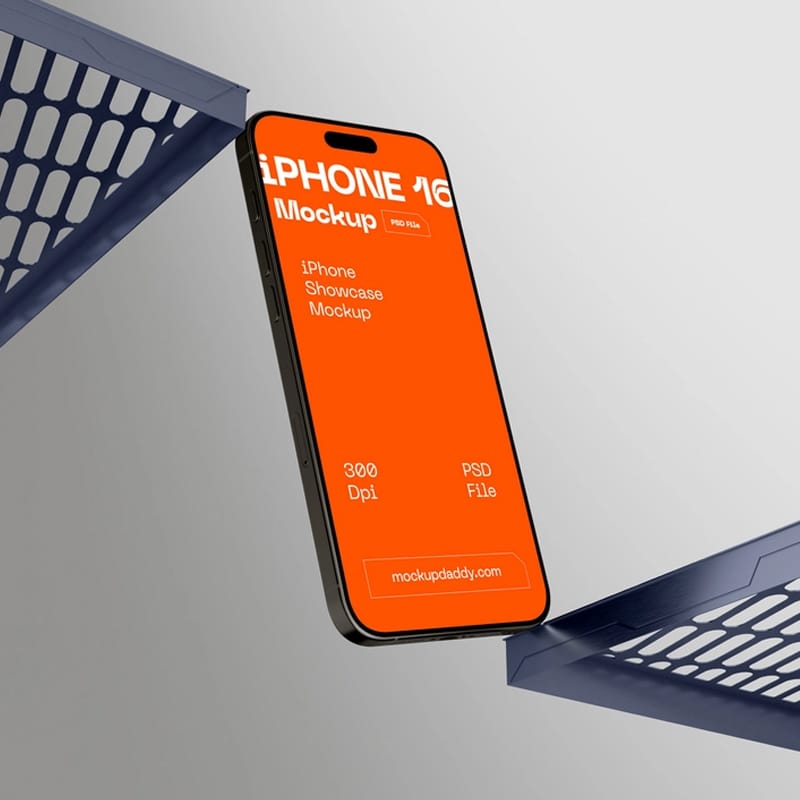 High-Quality iPhone 16 Mockup Template PSD