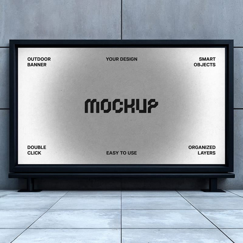 Indoor Advertising Banner Mockup PSD