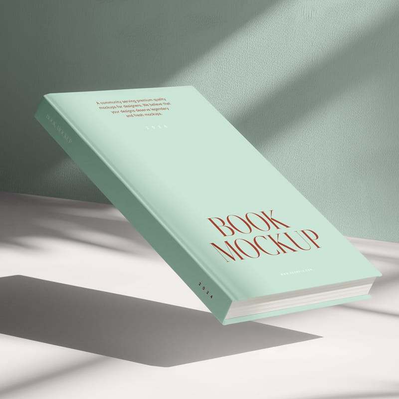 Levitating Hardcover Book Mockup PSD