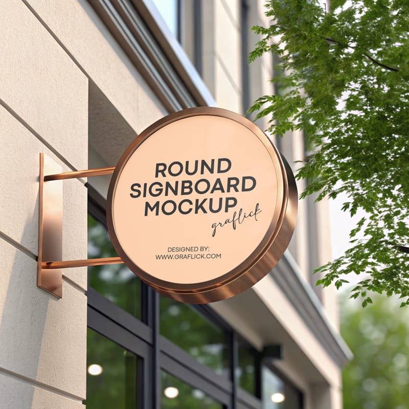 Lollipop Sign Board Mockup PSD