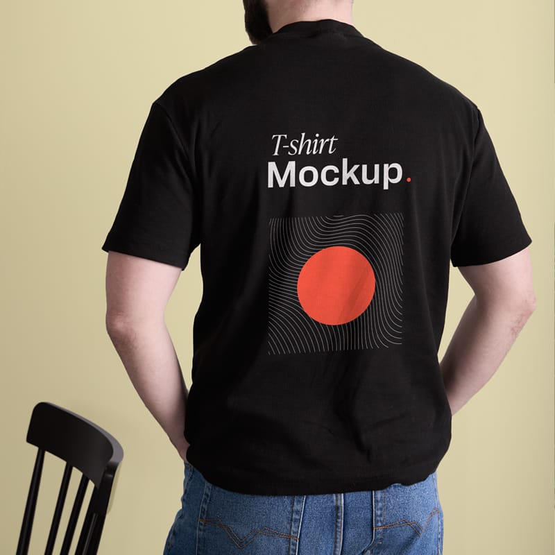 Men's Black T-shirt Mockup PSD
