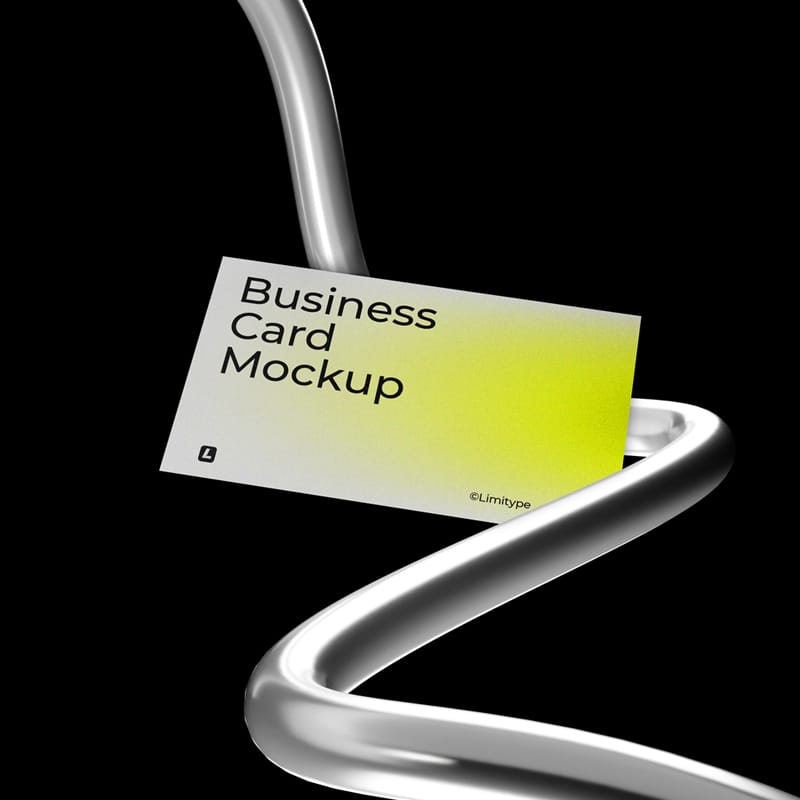 Metallic Tube Business Card Mockup PSD