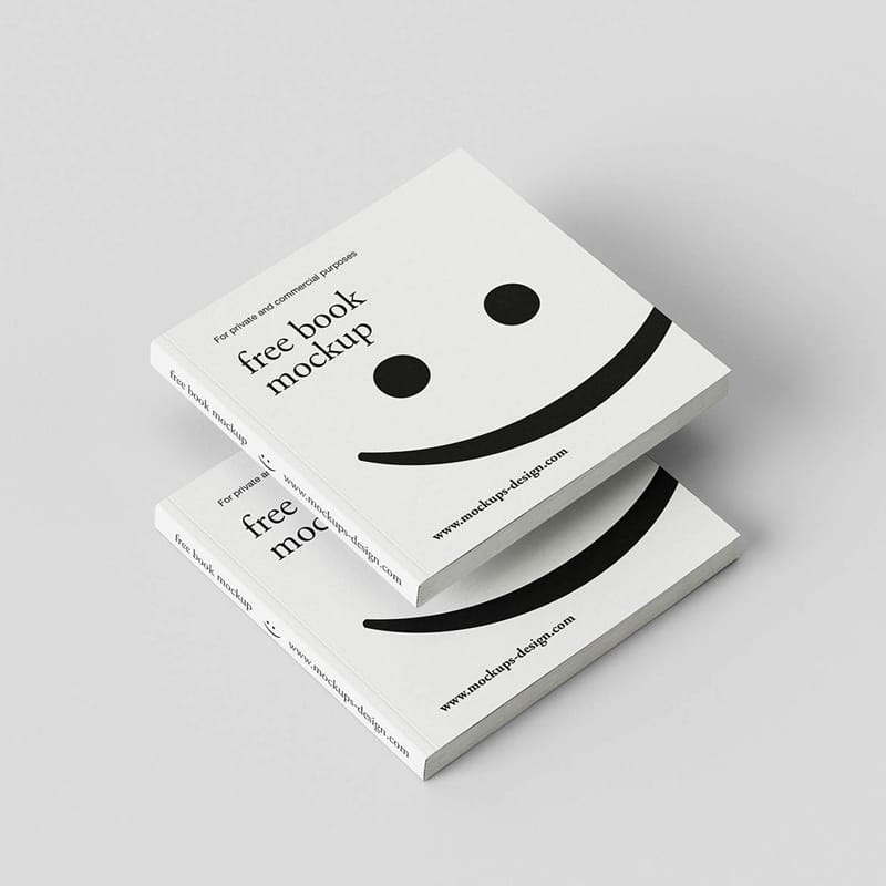 Minimal Square Book Mockup PSD